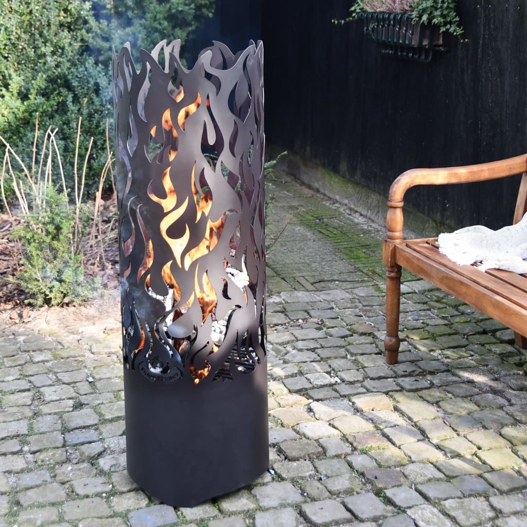 Kôš na oheň Flames čierny uhlíková oceľ FF408