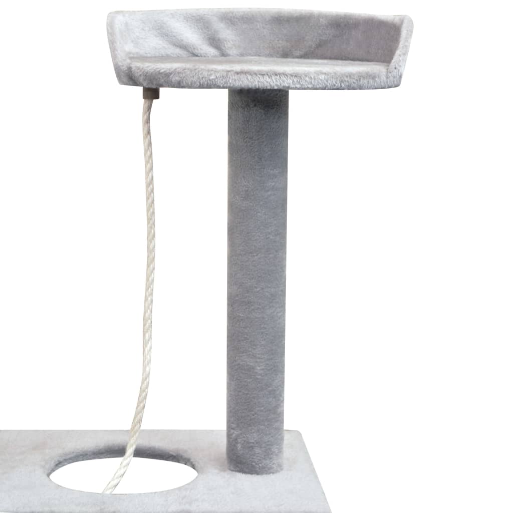 Škrabadlo pre mačky so sisalovými stĺpikmi, 150 cm, šedé