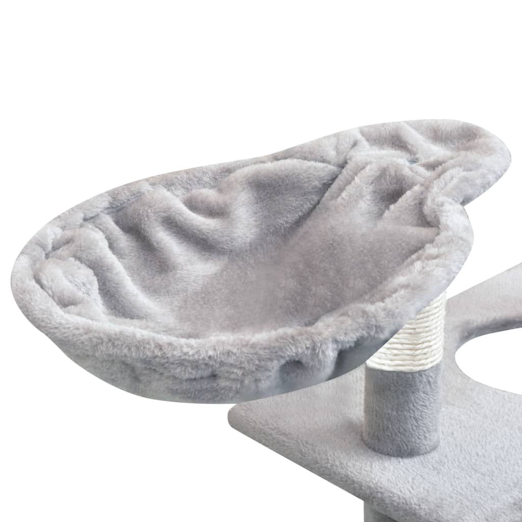 Škrabadlo pre mačky so sisalovými stĺpikmi, 150 cm, šedé