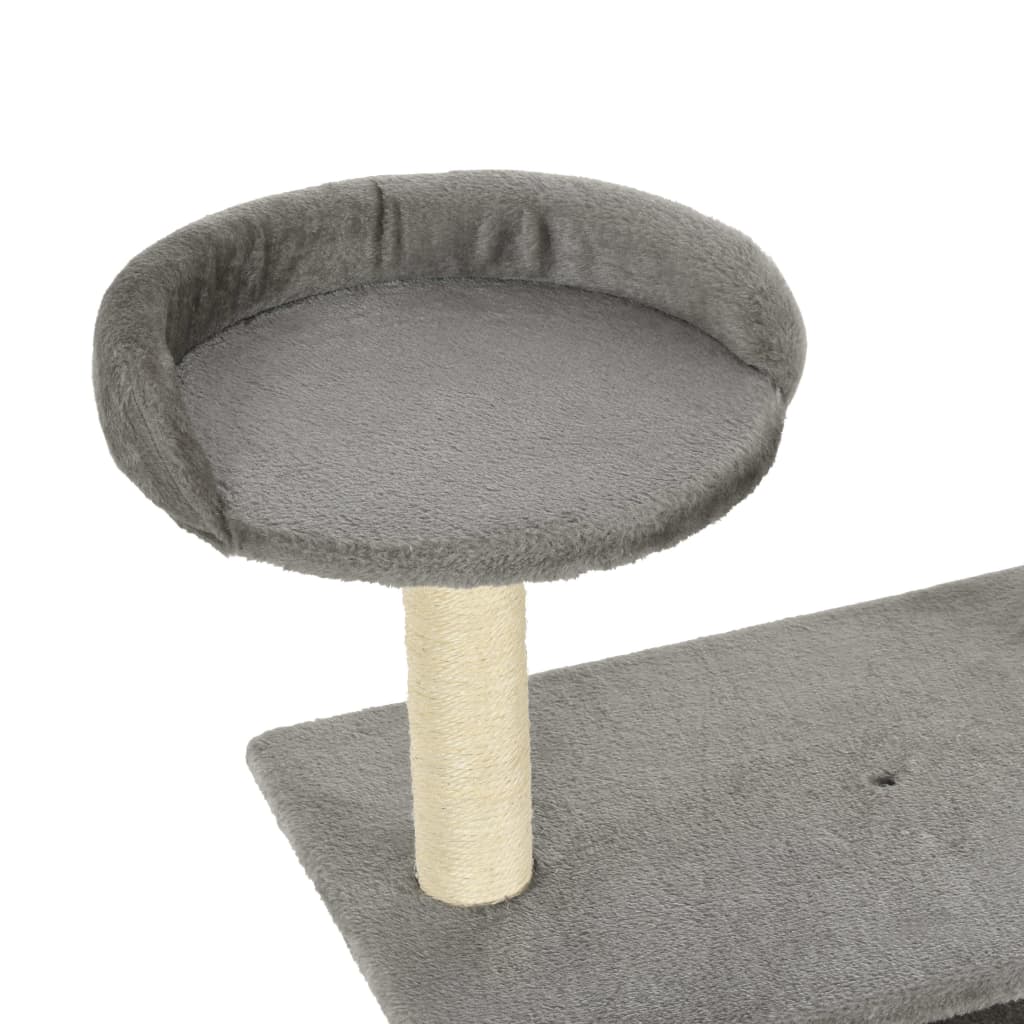 Škrabadlo pre mačky so sisalovými stĺpikmi 95 cm, sivé