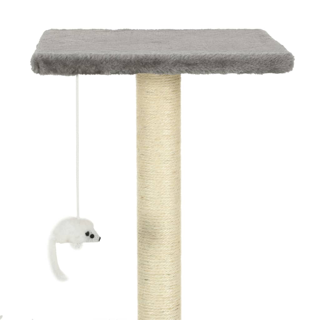 Škrabadlo pre mačky so sisalovými stĺpikmi 95 cm, sivé