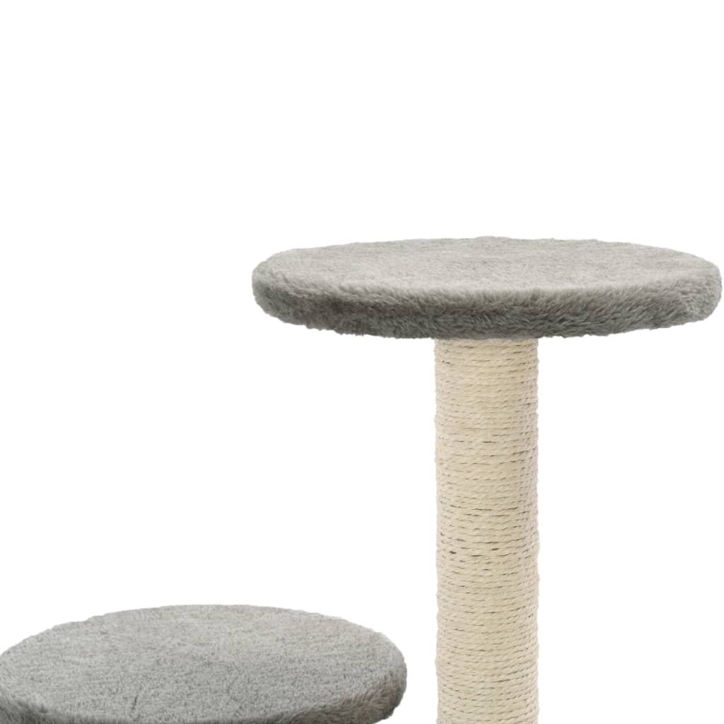 Škrabadlo pre mačky, sisalové stĺpiky 60 cm, sivé