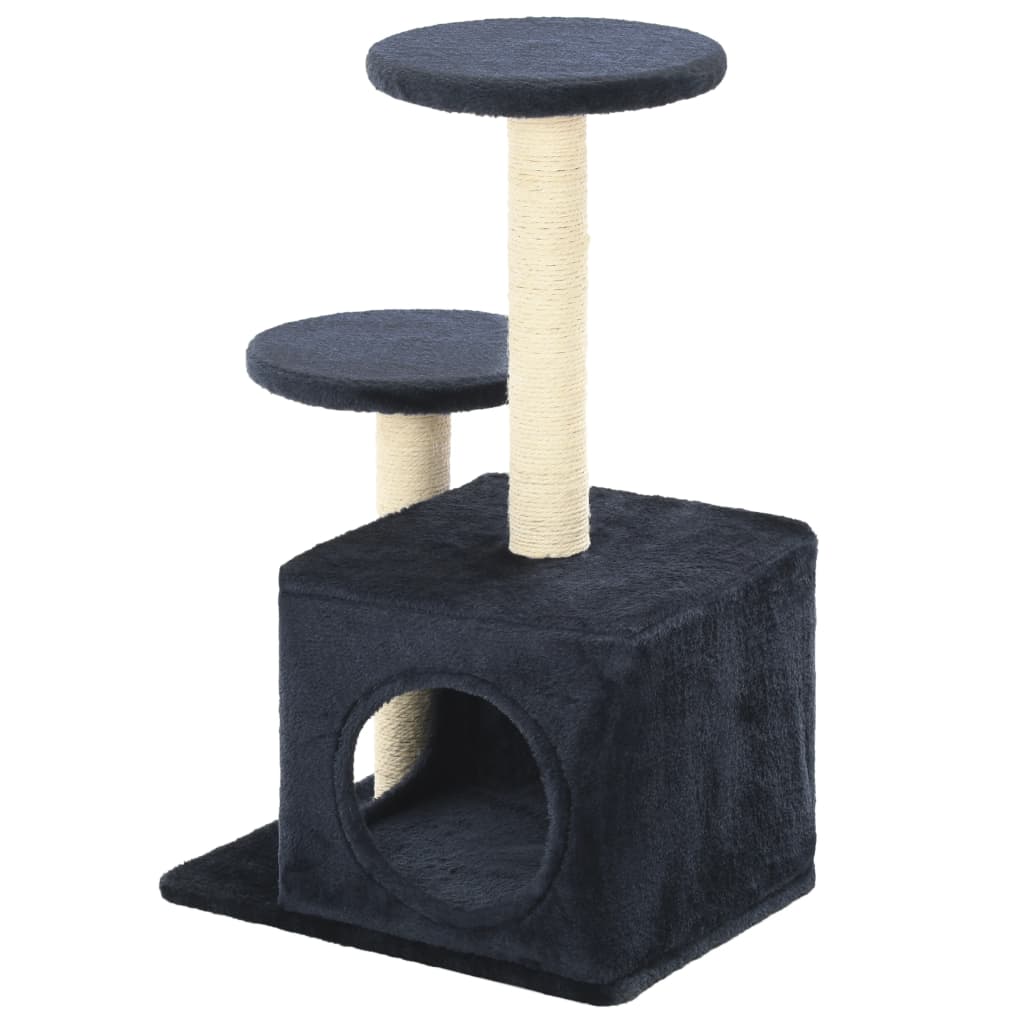 Škrabadlo pre mačky, sisalové stĺpiky 60 cm, tmavomodré