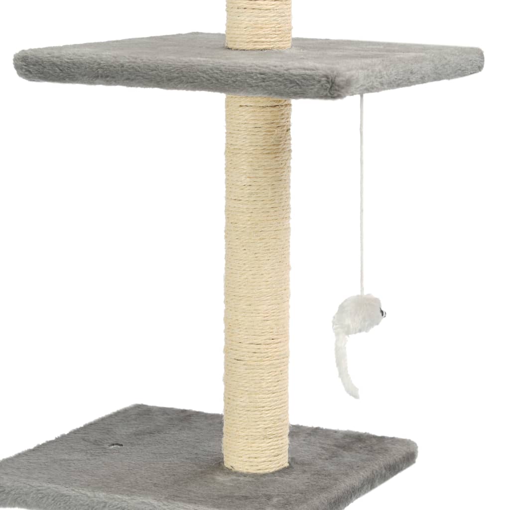 Škrabadlo pre mačky so sisalovými stĺpikmi 260 cm, sivé