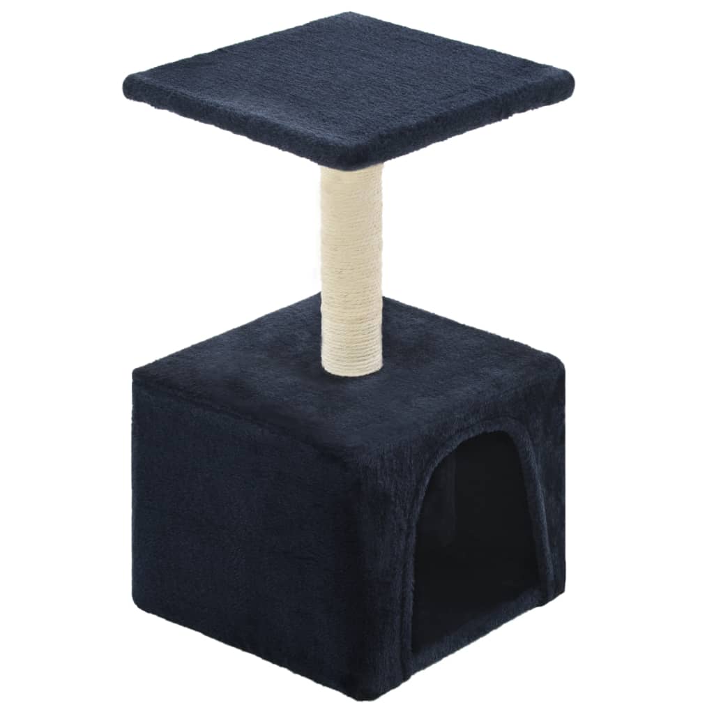 Škrabadlo pre mačky, sisalový stĺpik 55 cm, tmavomodré