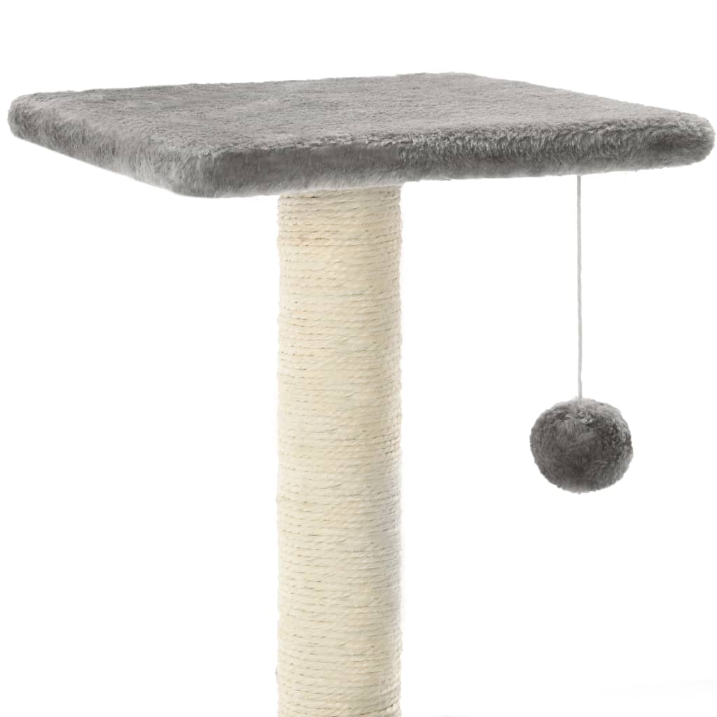 Škrabadlo pre mačky, sisalové stĺpiky 65 cm, sivé