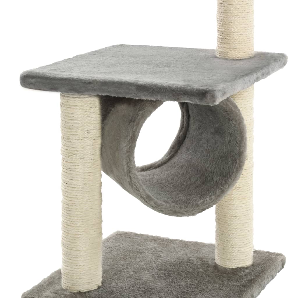 Škrabadlo pre mačky, sisalové stĺpiky 65 cm, sivé