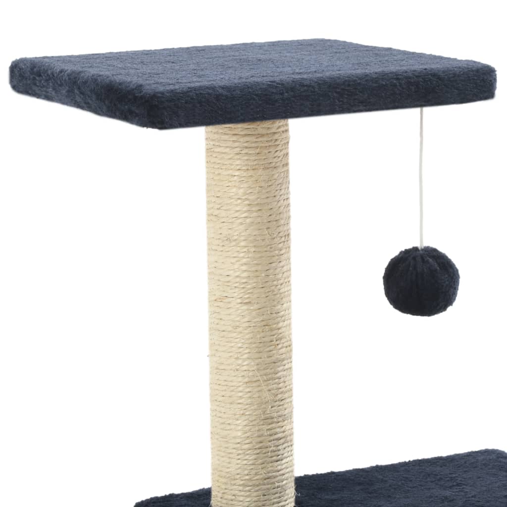Škrabadlo pre mačky, sisalové stĺpiky 65 cm, tmavomodré