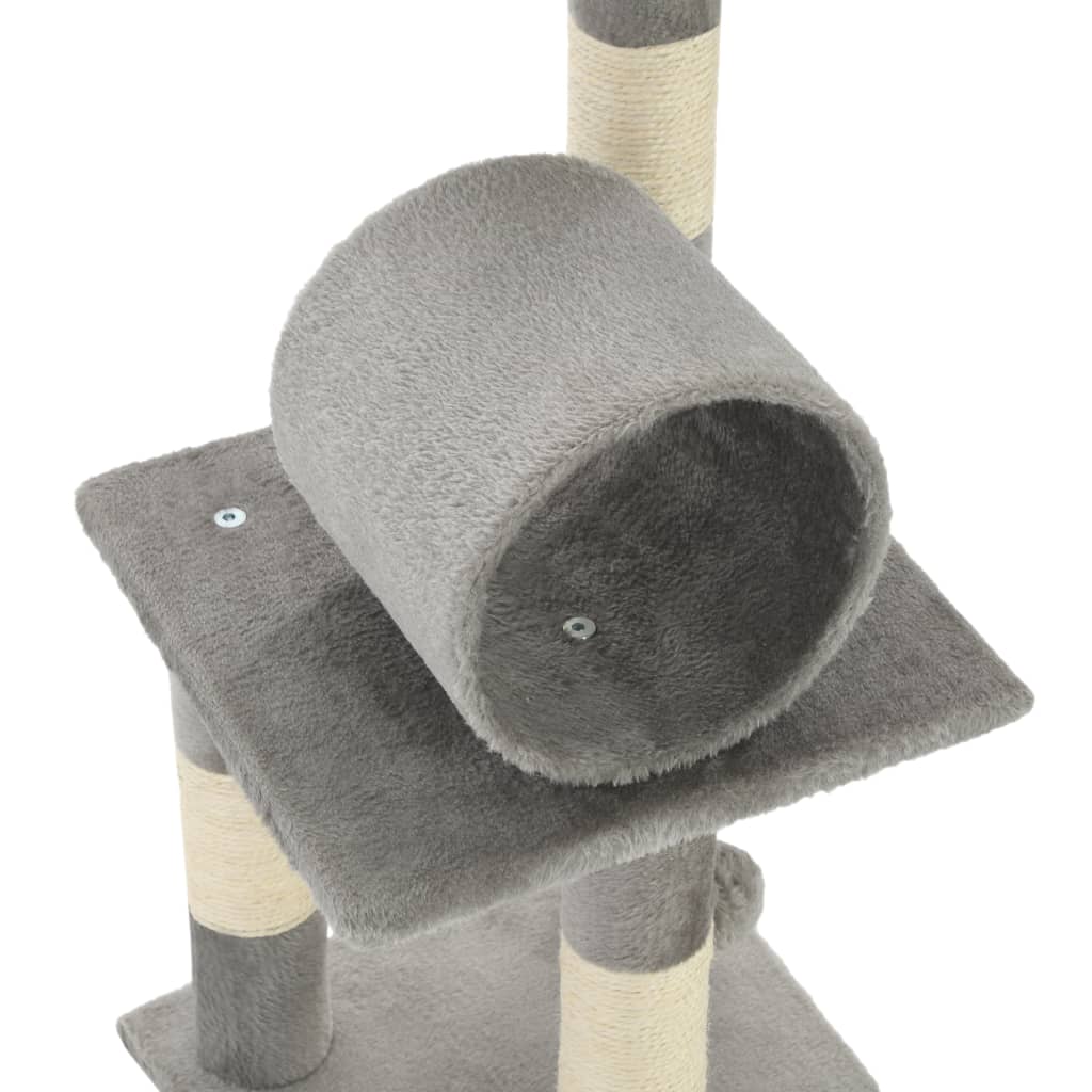 Škrabadlo pre mačky so sisalovými stĺpikmi 65 cm sivé