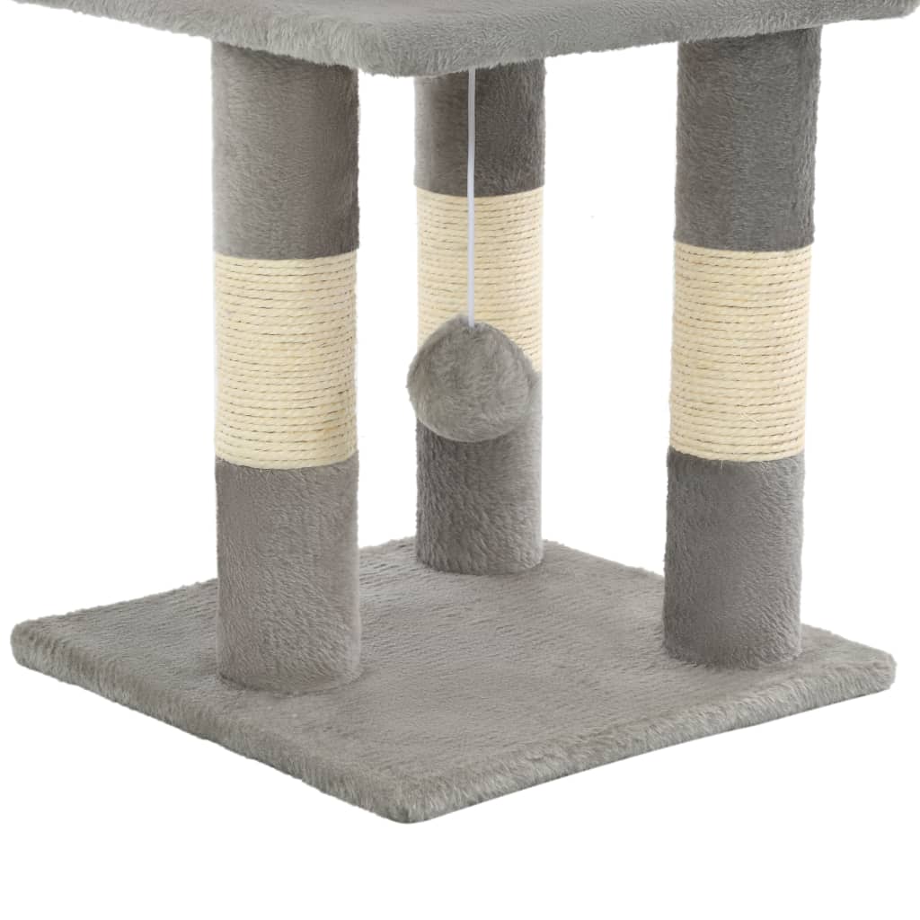 Škrabadlo pre mačky so sisalovými stĺpikmi 65 cm sivé
