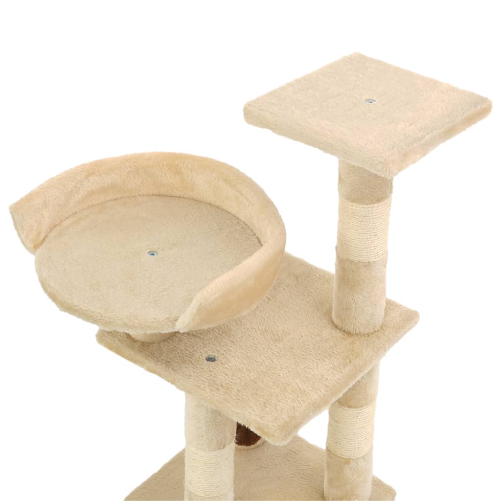 Škrabadlo pre mačky so sisalovými stĺpikmi 65 cm béžové