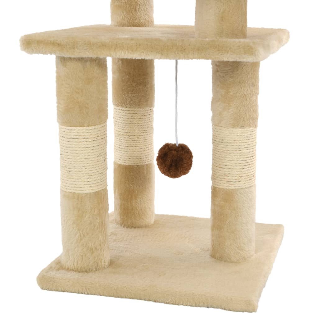 Škrabadlo pre mačky so sisalovými stĺpikmi 65 cm béžové