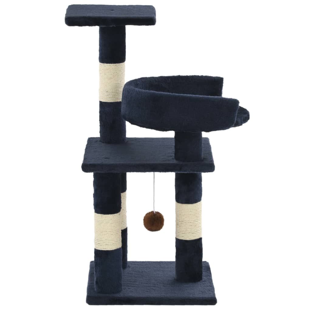 Škrabadlo pre mačky so sisalovými stĺpikmi 65 cm modré