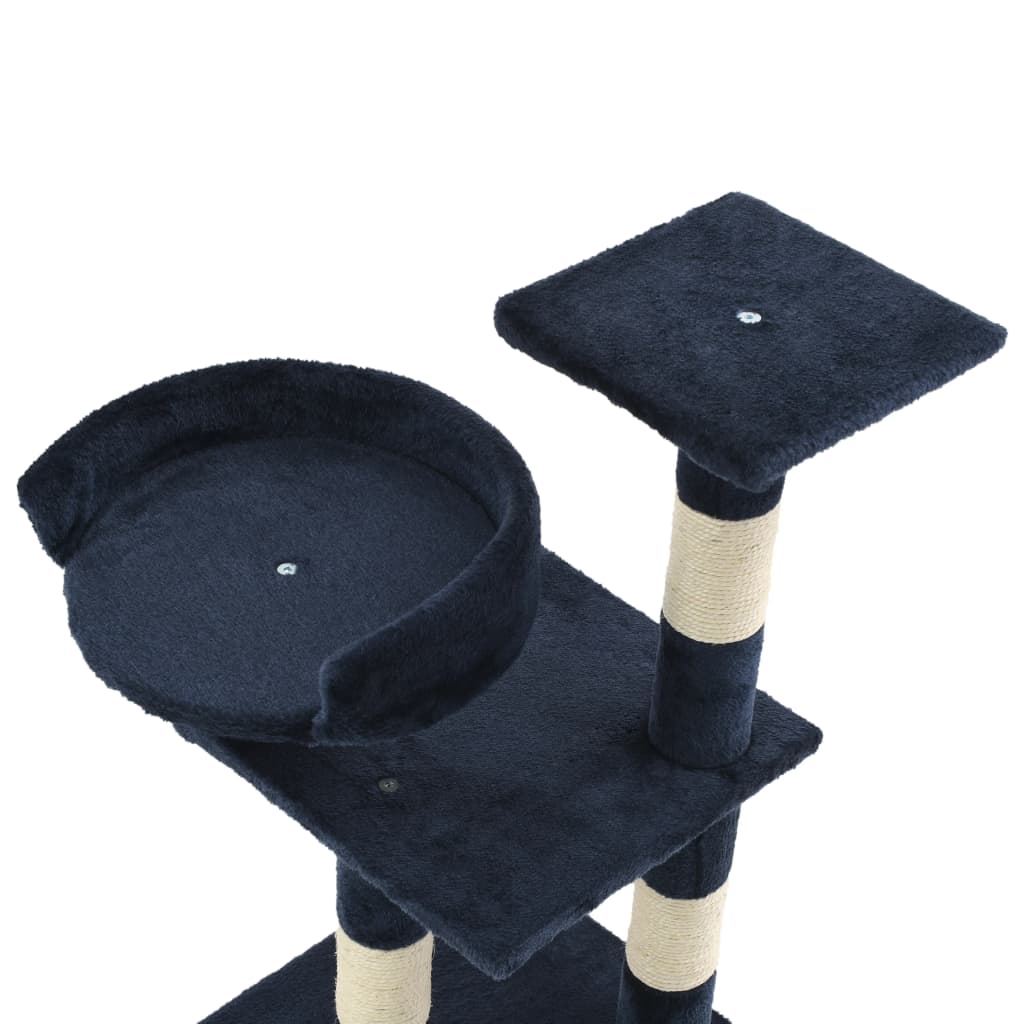 Škrabadlo pre mačky so sisalovými stĺpikmi 65 cm modré