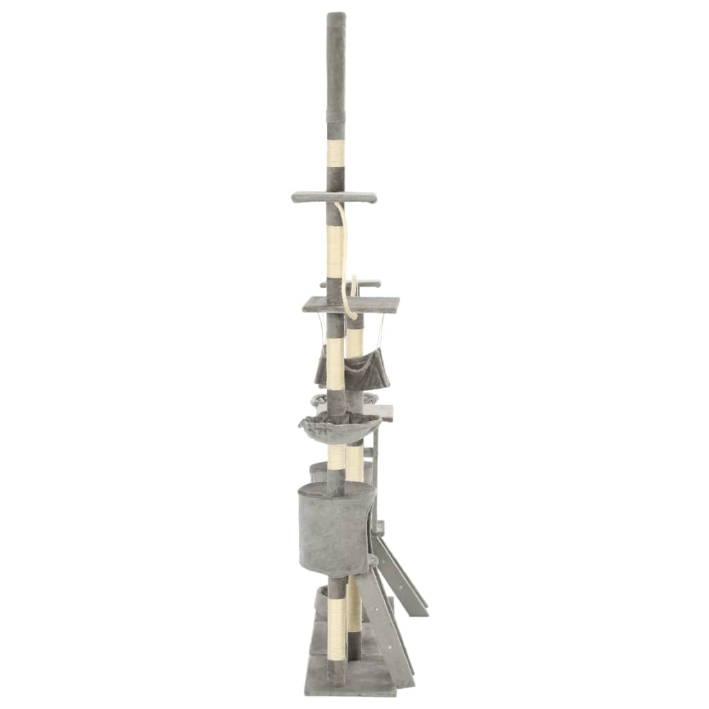 Škrabadlo pre mačky so sisalovými stĺpikmi 230-250 cm sivé