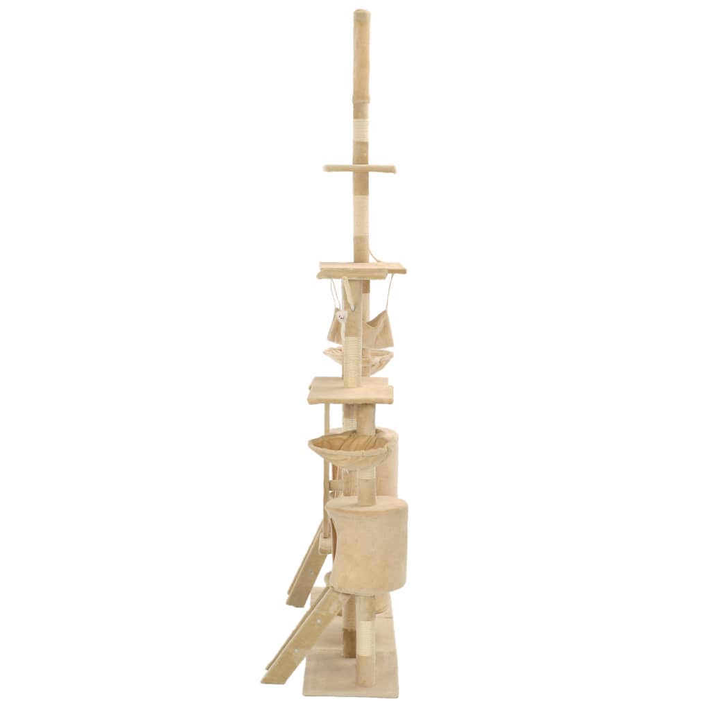 Škrabadlo pre mačky so sisalovými stĺpikmi 230-250 cm béžové