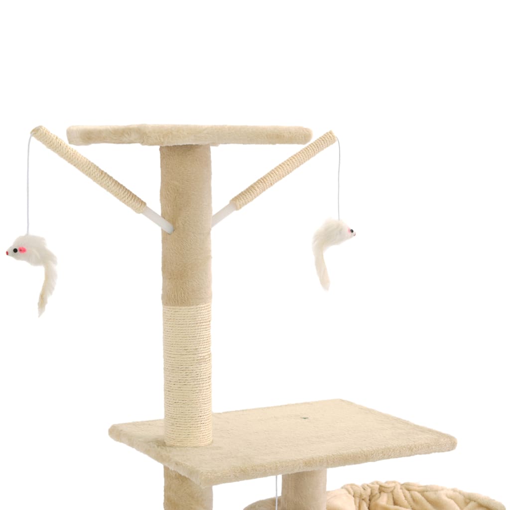 Škrabadlo pre mačky so sisalovými stĺpikmi 230-250 cm béžové