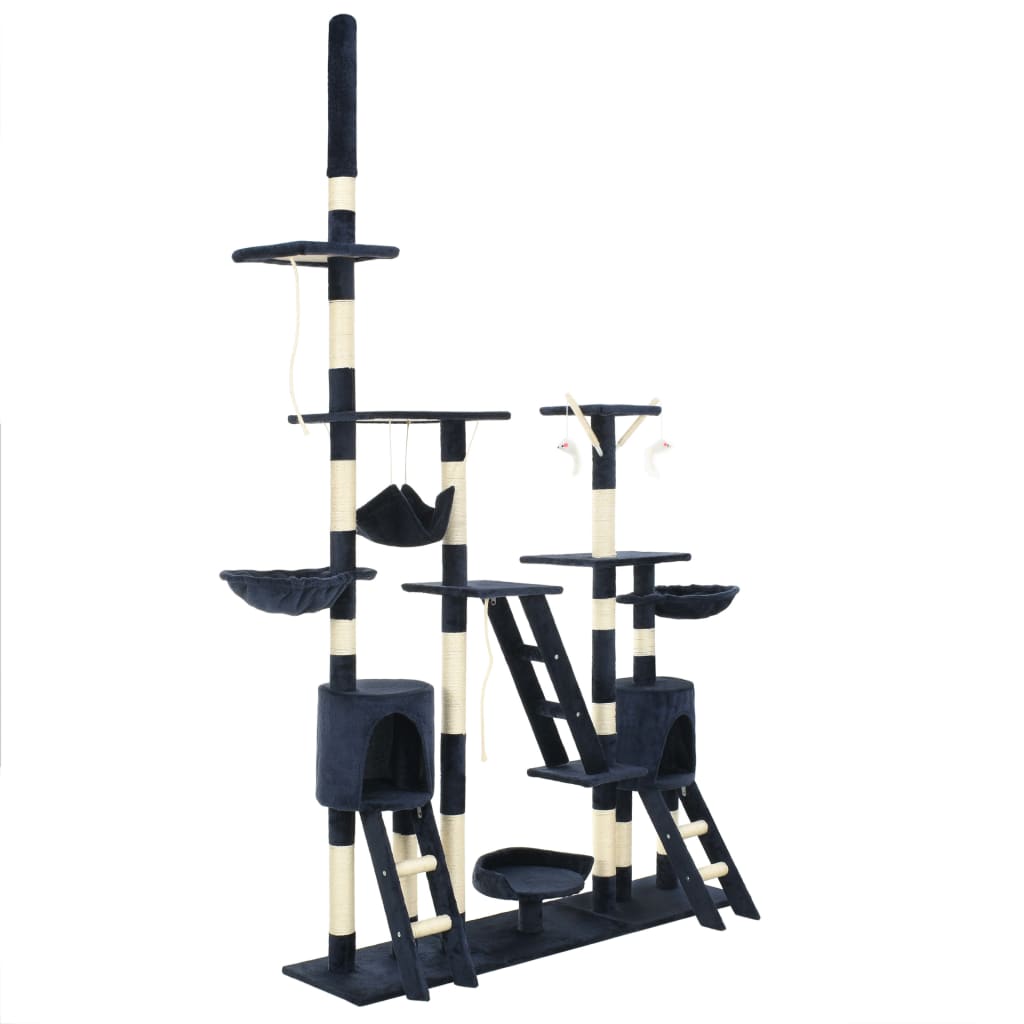 Škrabadlo pre mačky so sisalovými stĺpikmi 230-250 cm modré