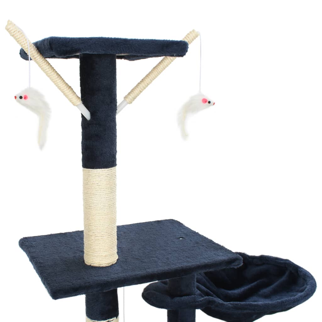 Škrabadlo pre mačky so sisalovými stĺpikmi 230-250 cm modré