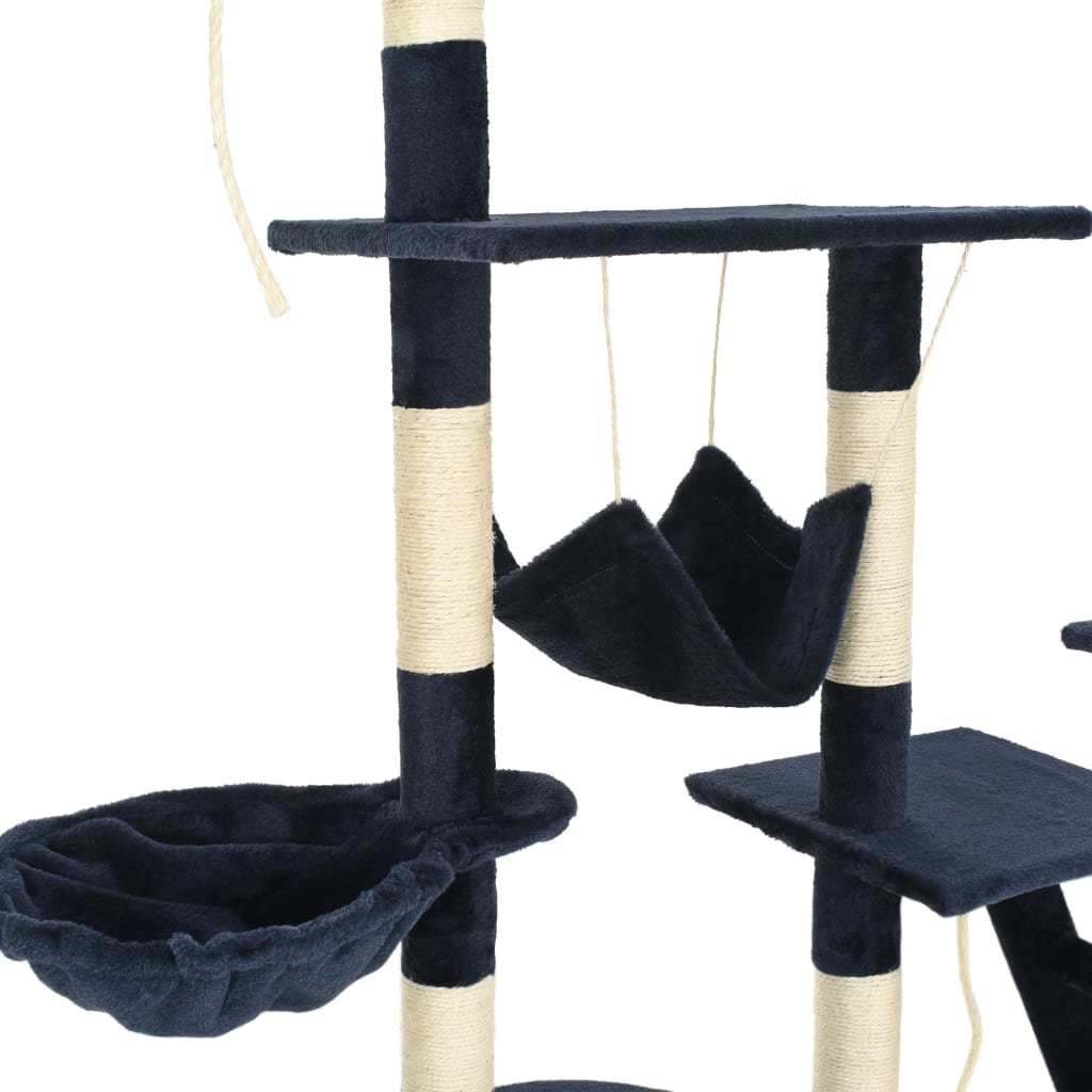 Škrabadlo pre mačky so sisalovými stĺpikmi 230-250 cm modré