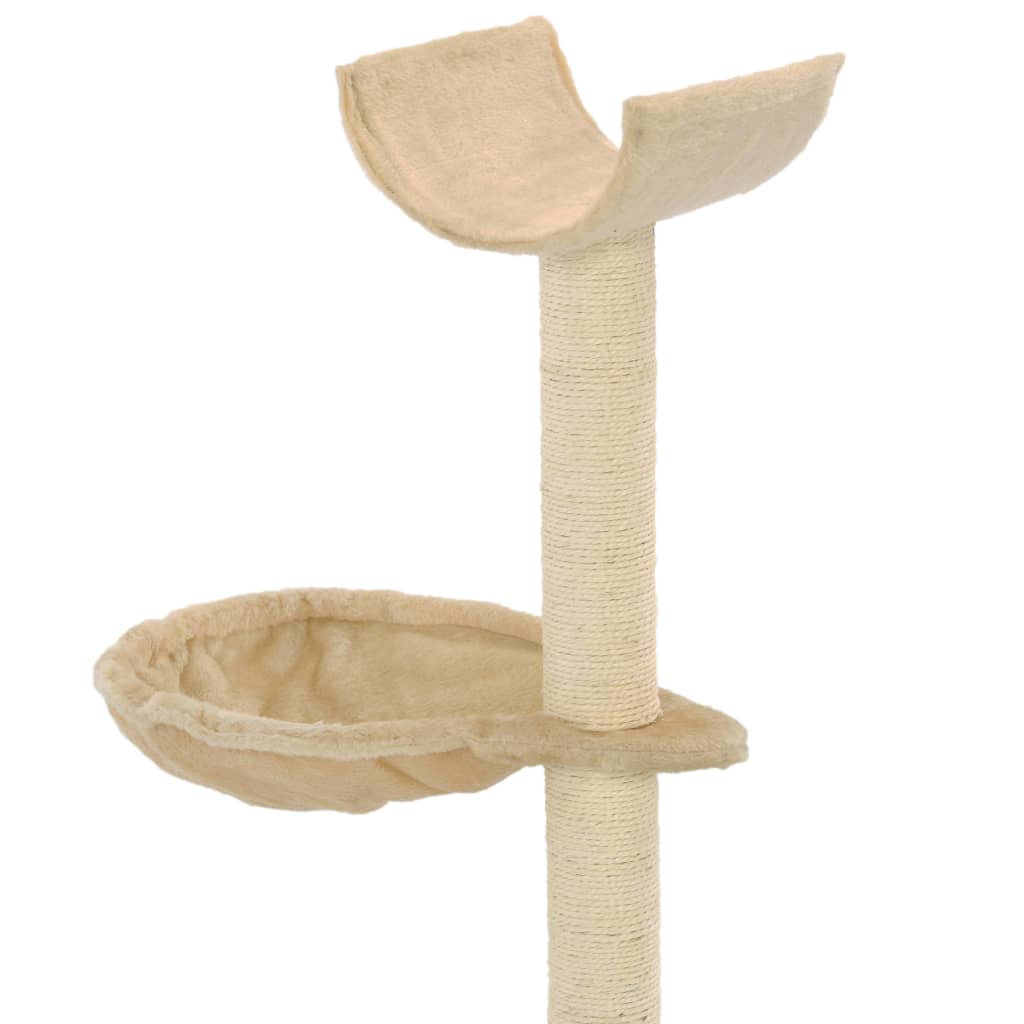 Škrabadlo pre mačky so sisalovými stĺpikmi 105 cm béžové