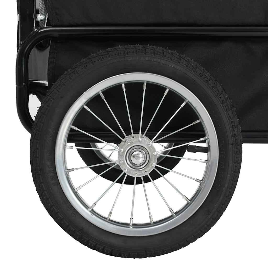 Vozík pre domáce zvieratá na bicykel/beh 2-v-1, červeno čierny