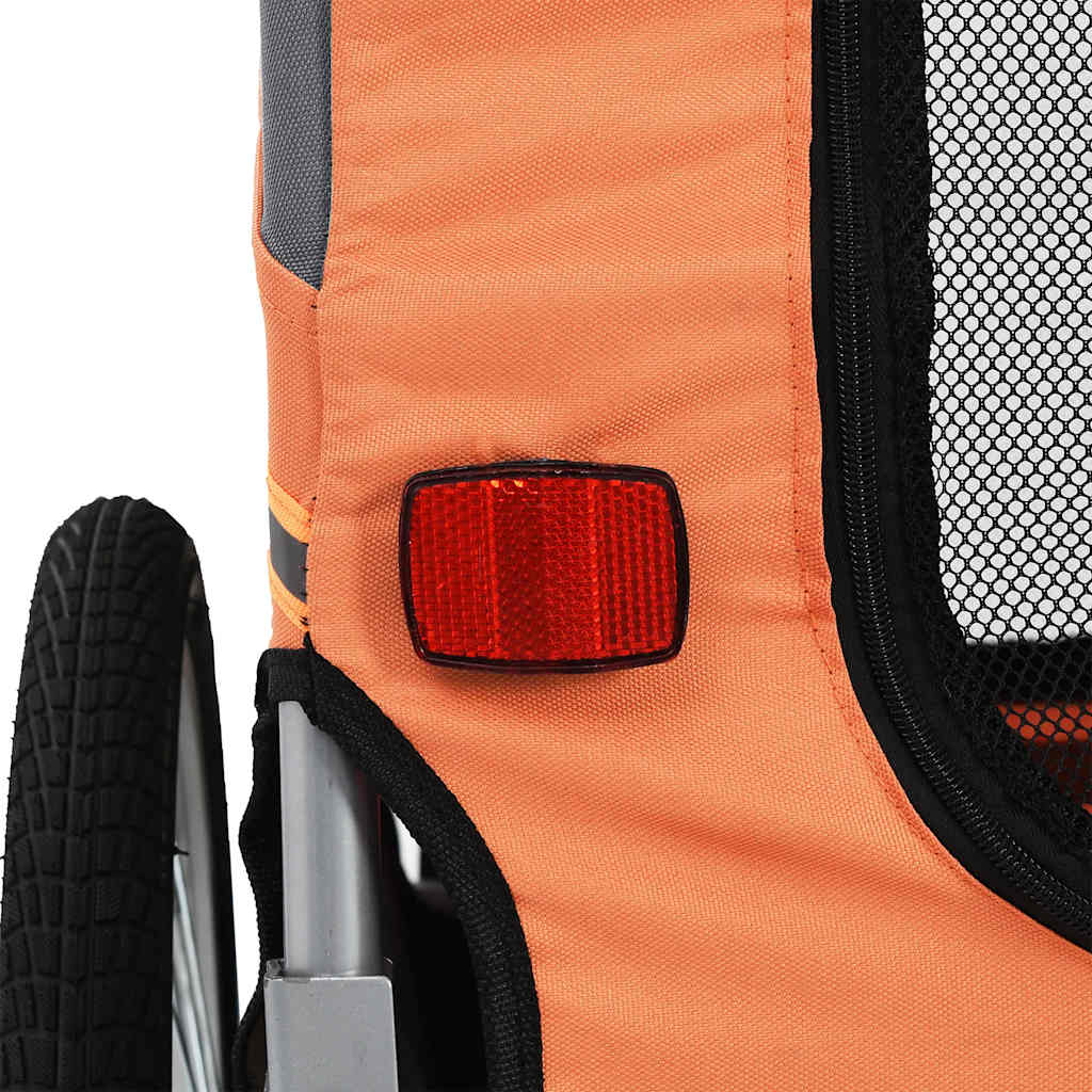 Vozík za bicykel pre psa, oranžovo sivý