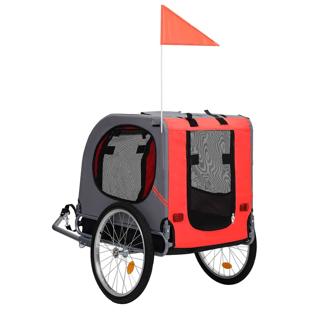 Vozík za bicykel pre psa, červeno čierny