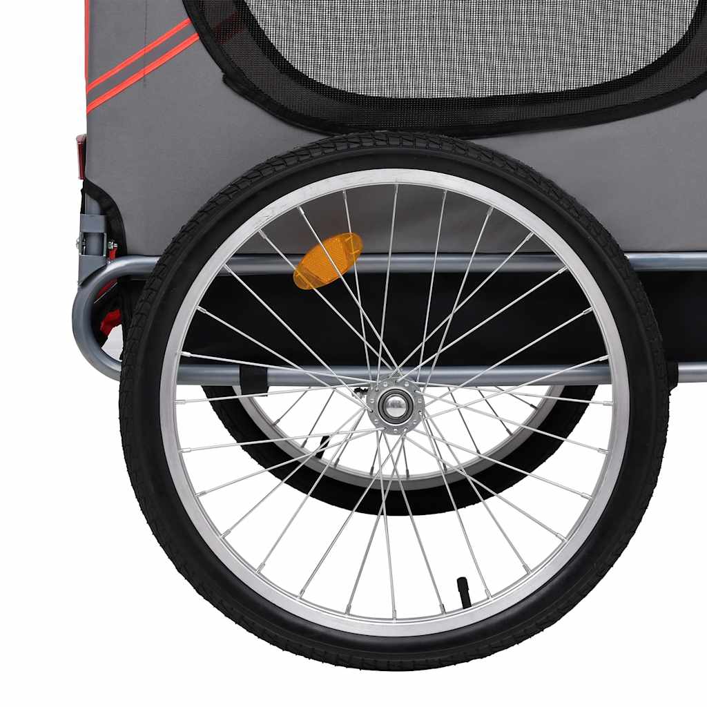 Vozík za bicykel pre psa, červeno čierny