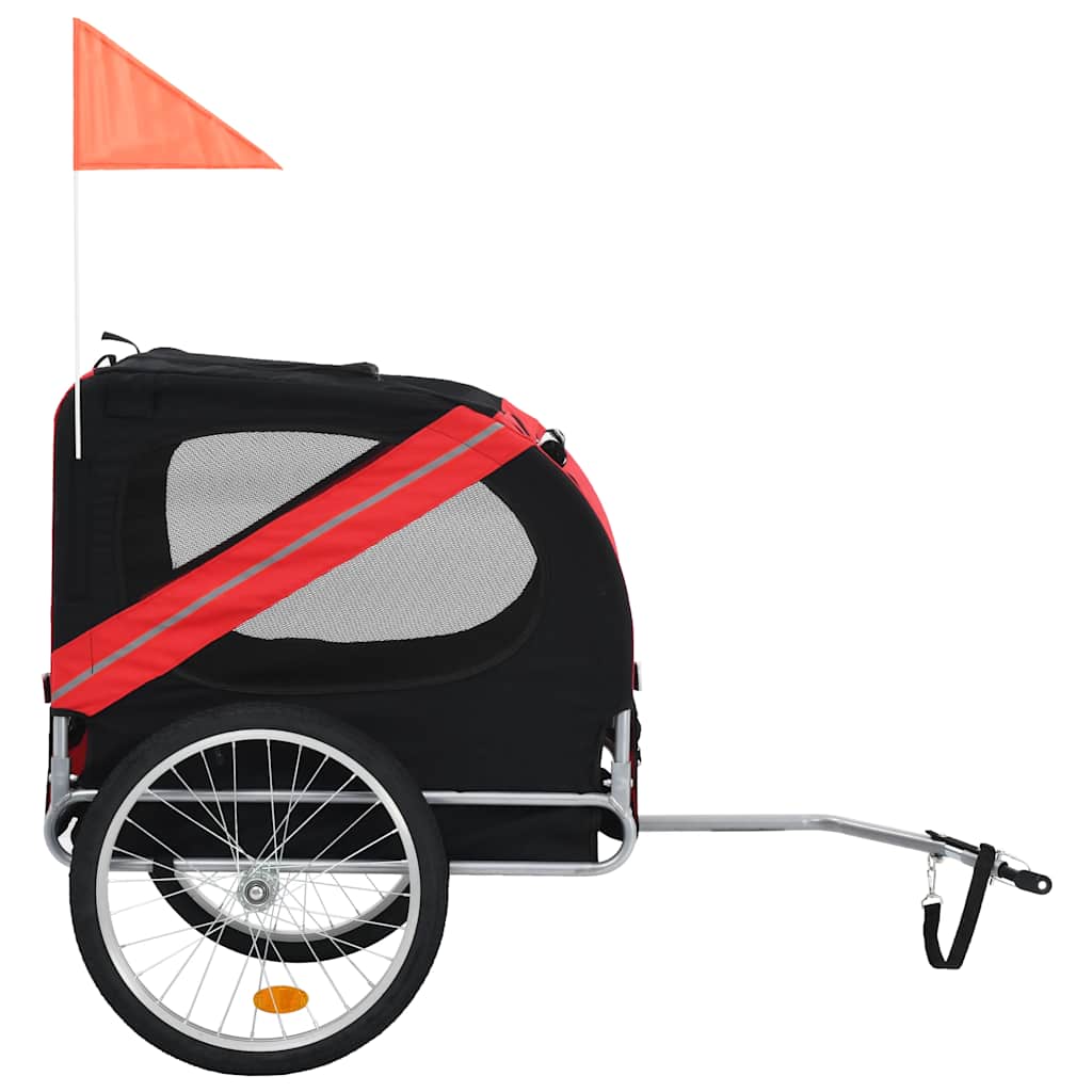 Vozík za bicykel pre psa, červeno čierny