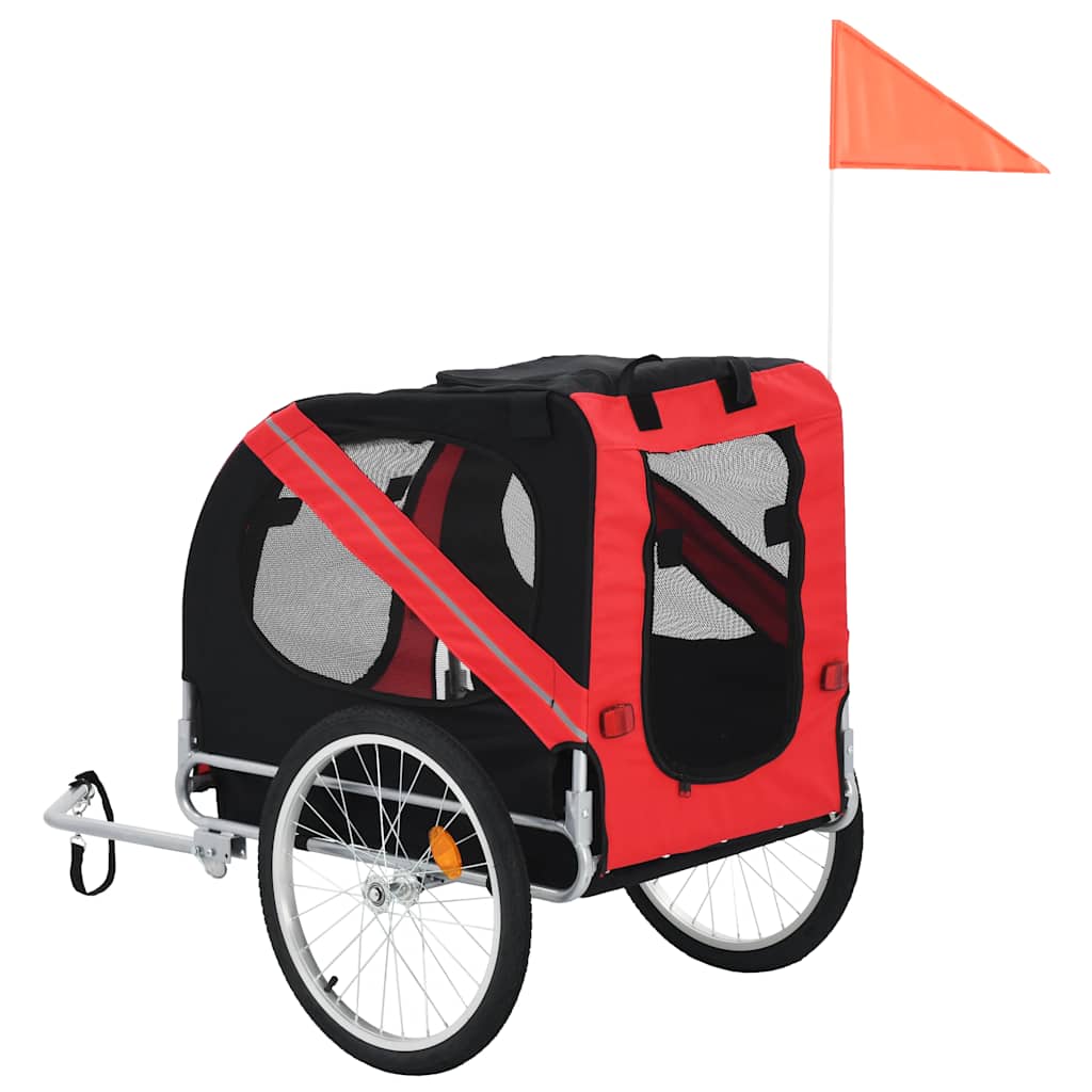 Vozík za bicykel pre psa, červeno čierny