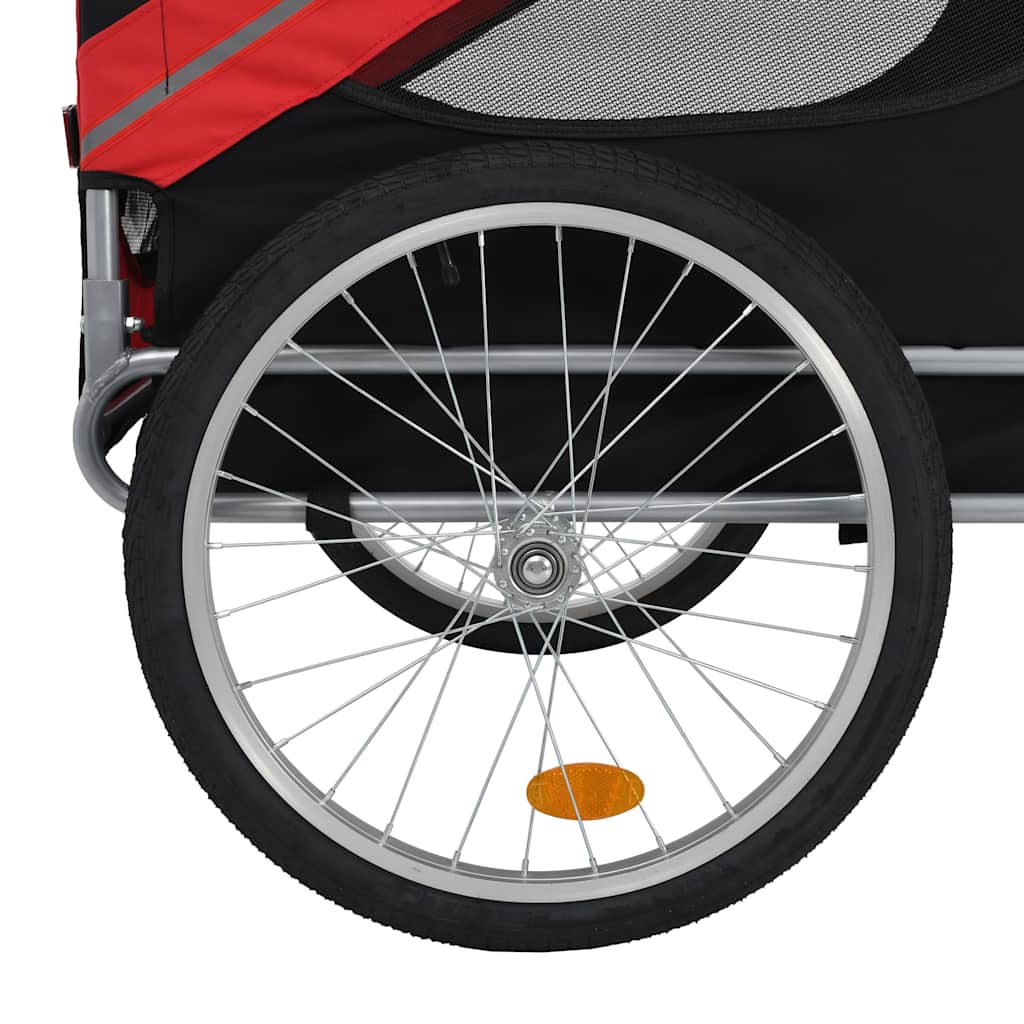 Vozík za bicykel pre psa, červeno čierny