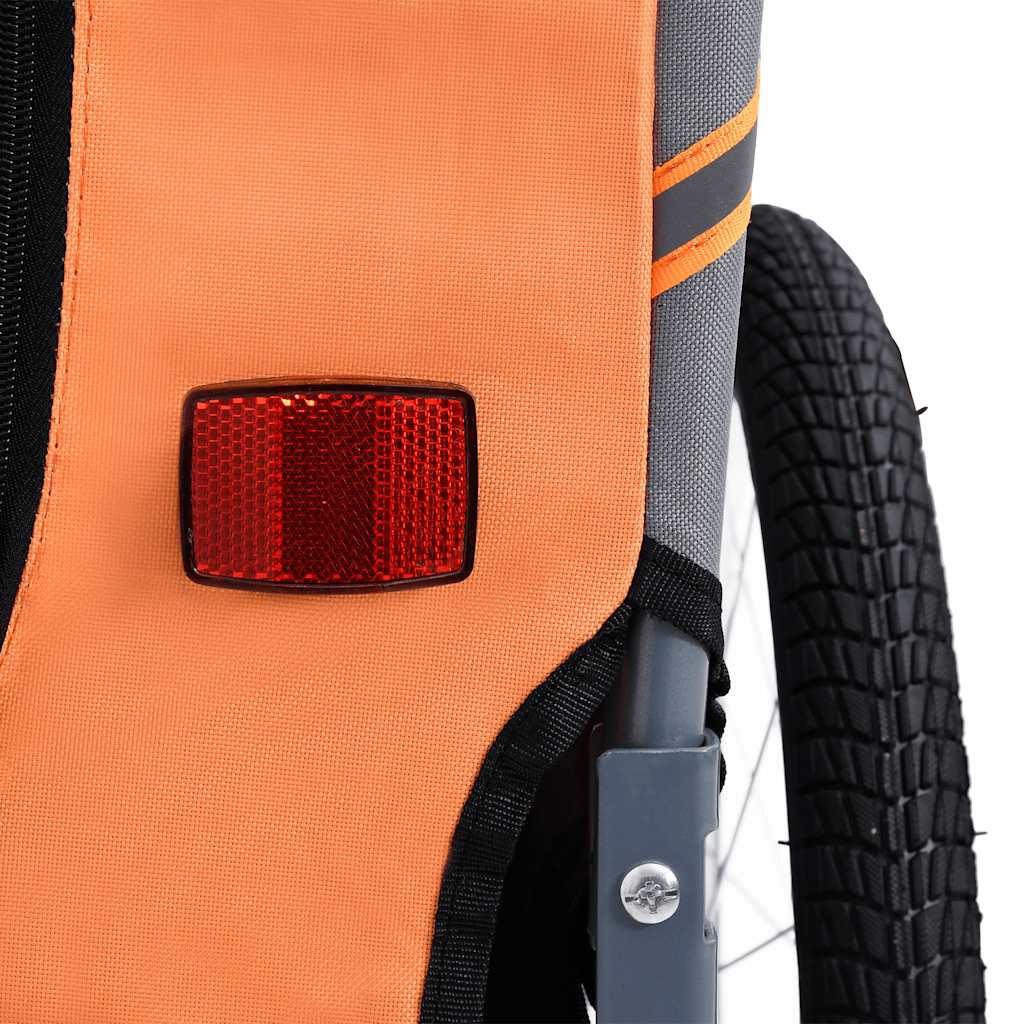 Vozík za bicykel pre psa, oranžovo sivý