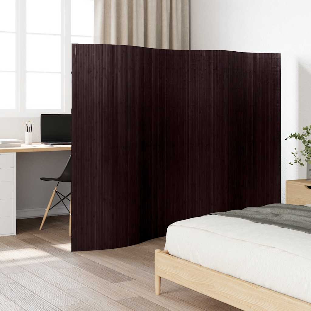 Paraván z bambusu, tmavohnedý, 250x165 cm