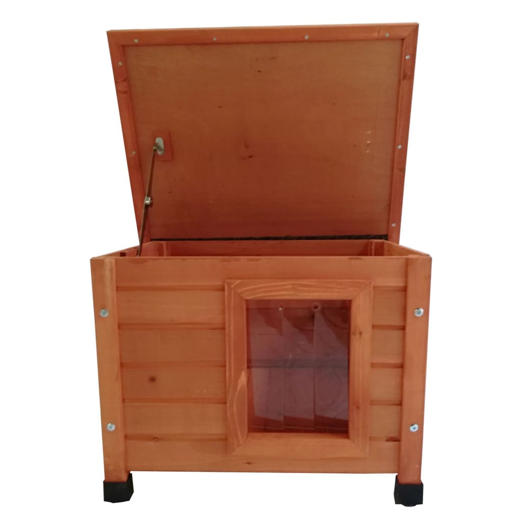Vonkajší domček pre mačky 57x45x43 cm, drevo, hnedý
