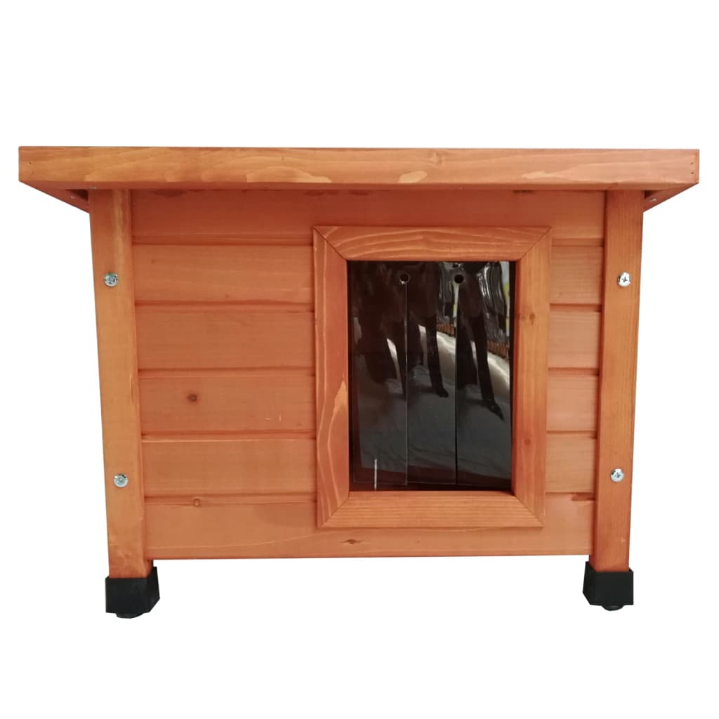 Vonkajší domček pre mačky XL 68,5x54x51,5 cm drevo hnedý