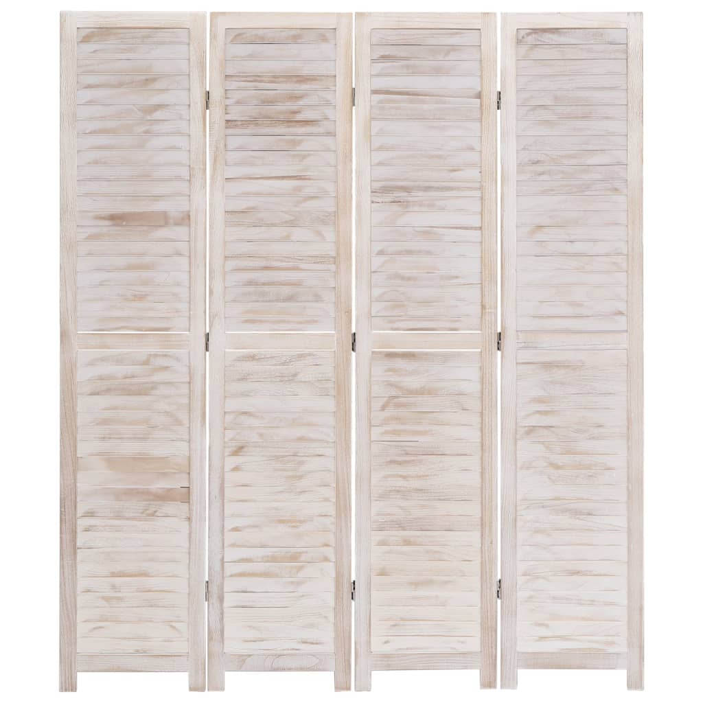 4-panelový paraván biely 140x165 cm drevený