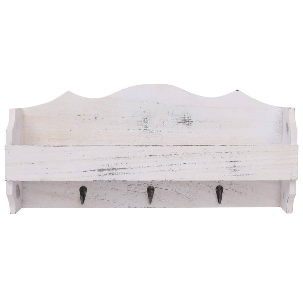 Nástenný vešiak biely 50x10x23 cm drevený