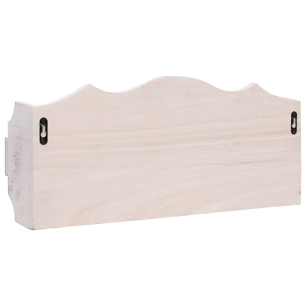 Nástenný vešiak biely 50x10x23 cm drevený