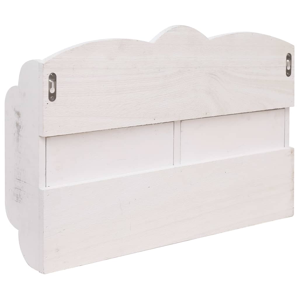 Nástenný vešiak biely 50x10x34 cm drevený