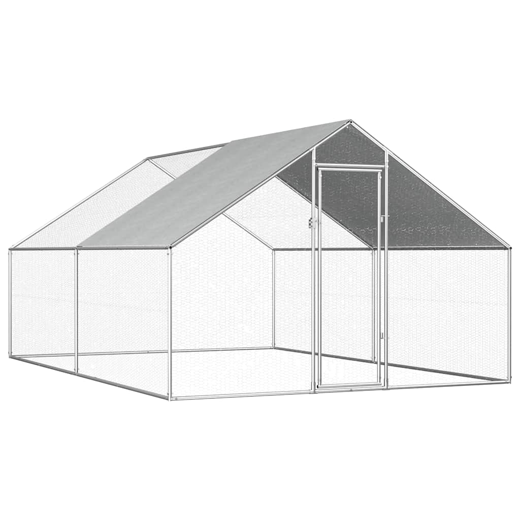 Vonkajšia klietka pre sliepky 2,75x4x1,92 m, pozinkovaná oceľ