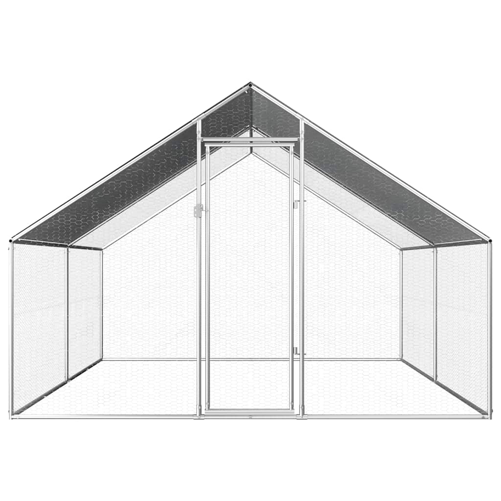 Vonkajšia klietka pre sliepky 2,75x4x1,92 m, pozinkovaná oceľ