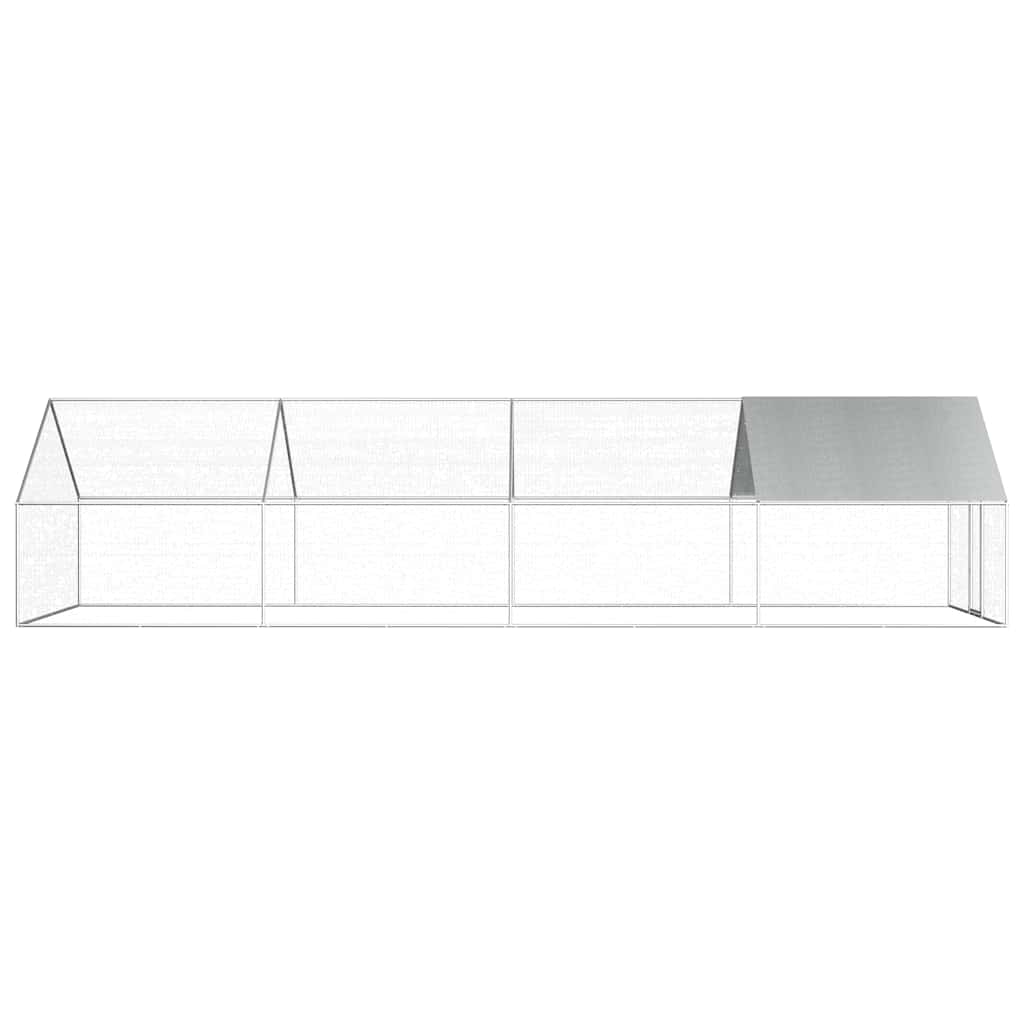 Vonkajšia klietka pre sliepky 2,75x8x1,92 m, pozinkovaná oceľ
