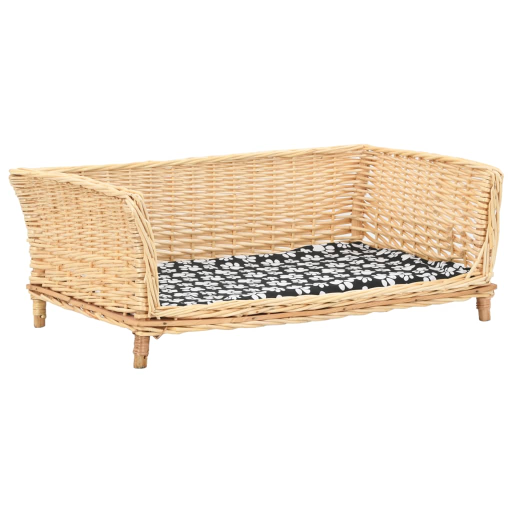 Košík pre psa s vankúšom 90x54x35 cm prírodná vŕba