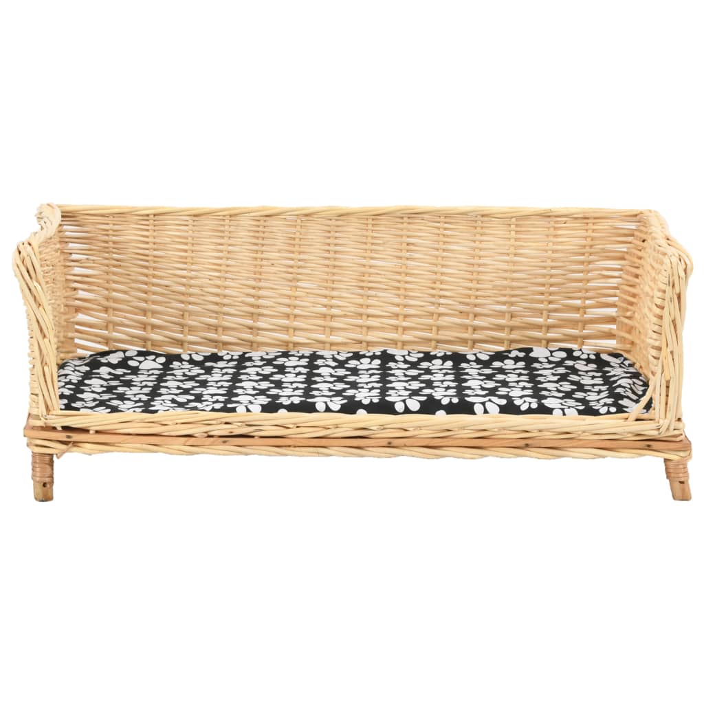 Košík pre psa s vankúšom 90x54x35 cm prírodná vŕba