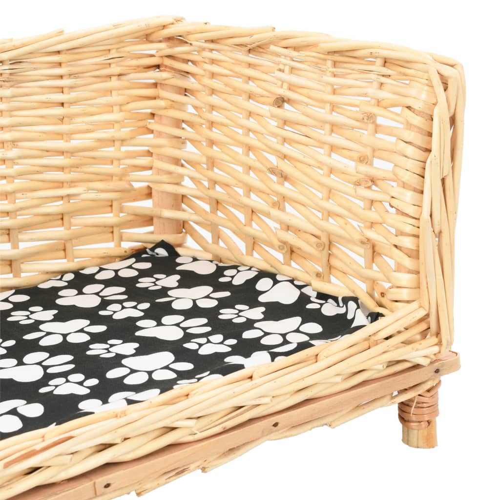 Košík pre psa s vankúšom 90x54x35 cm prírodná vŕba