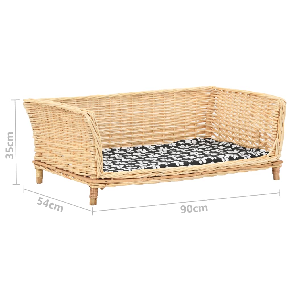 Košík pre psa s vankúšom 90x54x35 cm prírodná vŕba