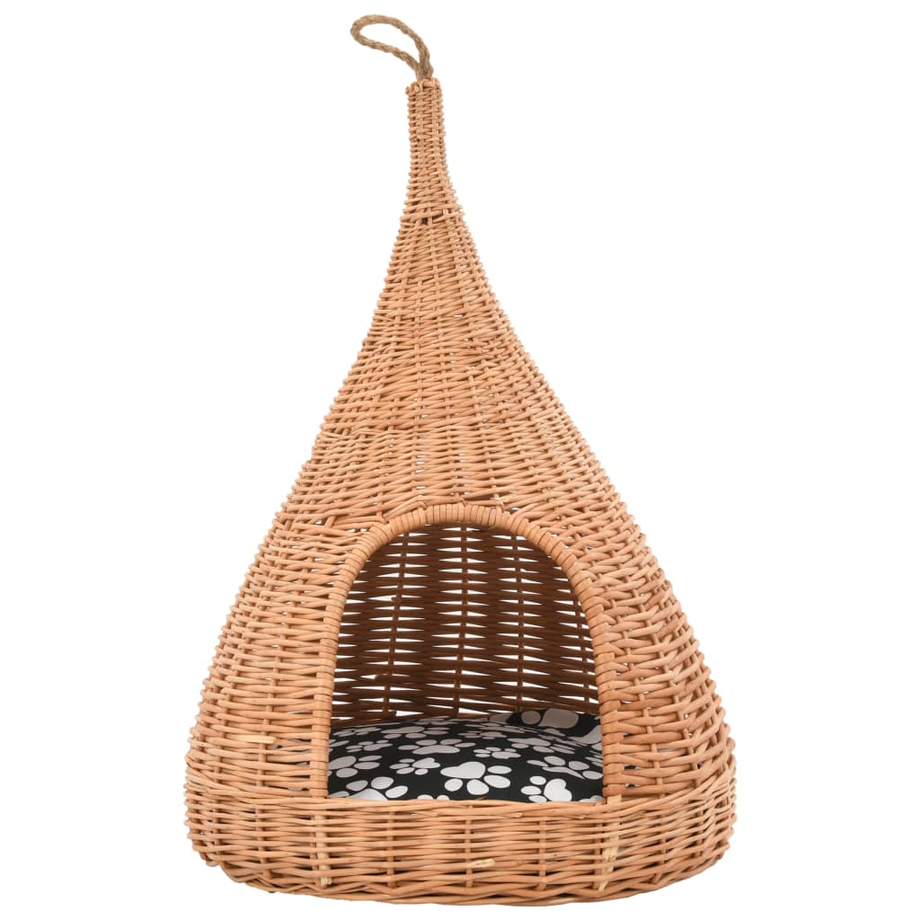 Domček pre mačku s vankúšom 40x60 cm prírodná vŕba típí