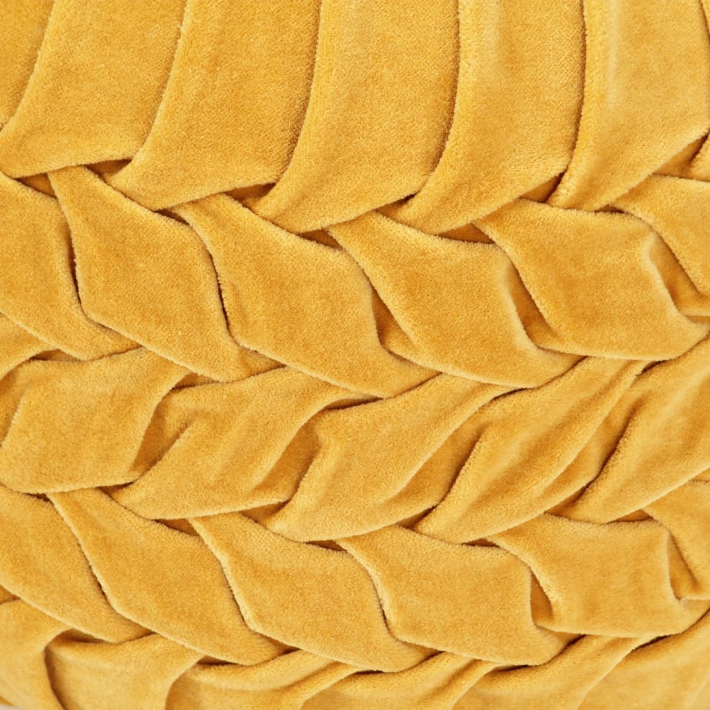 Taburetka žltá 40x30 cm bavlnený zamat nariasený dizajn