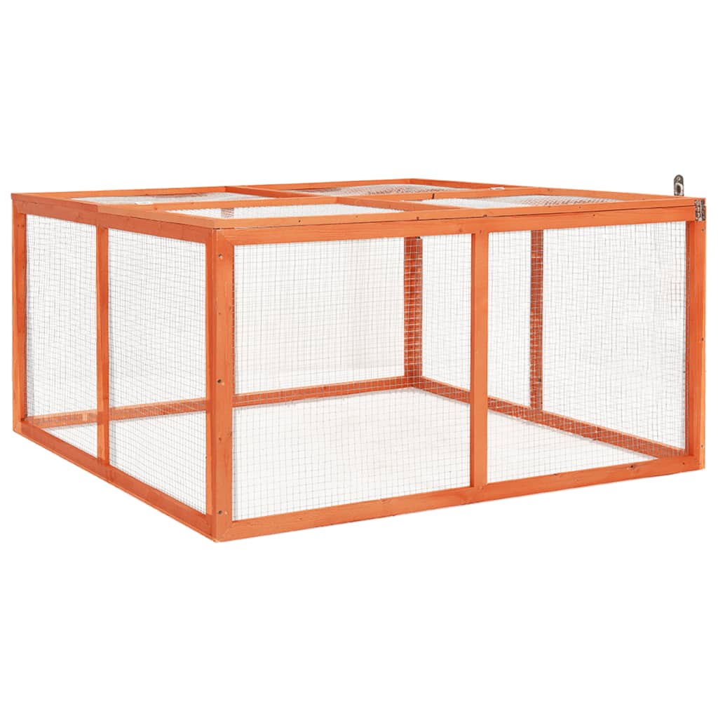 Králikáreň 124x120x60 cm masívne jedľové drevo
